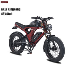 Load image into Gallery viewer, Peak 3000W AKEZ Kingkong 1500W Electric Bike, 31MPH Electric Dirt Bike for Adults, 48V41A Dual Removable Battery Mountain Ebike, 20'' Fat Tire Ebike, 7speed, Hydraulic Brake