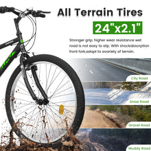 Load image into Gallery viewer, Aukfa 26" Mountain Bike for Men and Women, 21 - Speed High - Performance All - Terrain Bicycle with Dual V - Brakes, Green