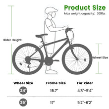 Load image into Gallery viewer, Aukfa 26" Mountain Bike for Men and Women, 21 - Speed High - Performance All - Terrain Bicycle with Dual V - Brakes, Green