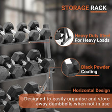 Load image into Gallery viewer, 350 lb Hex Dumbbell Set with Rack, 5 - 50 lb Pairs - Rubber Coated Iron Weights for Home Gym, Strength Training &amp; Muscle Building
