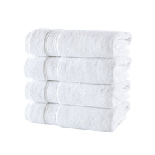 Load image into Gallery viewer, Nova Luxury Linen - Hotel Quality Turkish Towel Set for Bathroom (4 Pcs Hand Towel Set, Pure White)