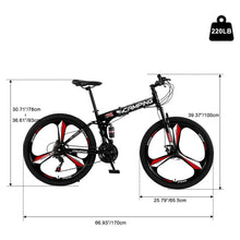 Load image into Gallery viewer, Zimtown 26" Folding Mountain Bike, Shimano 21 Speed MTB Bicycle for Adults, Black