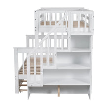 Load image into Gallery viewer, AECOJOY Twin-Over-Full Bunk Bed with Twin size Trundle, Storage and Guard Rail for Bedroom, Espresso