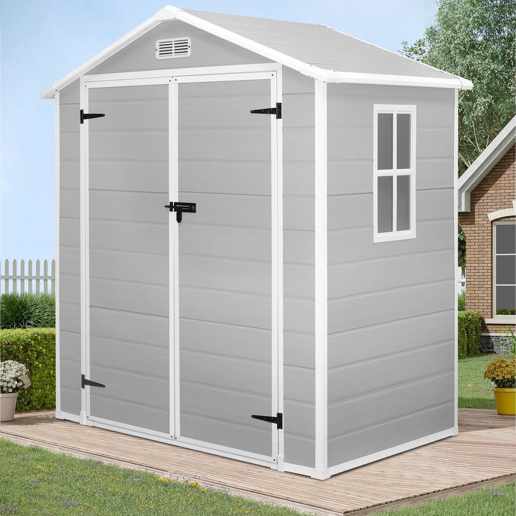 Enyopro 306gal Outdoor Storage Shed, Horizontal Resin Shed, Resistant Tool Plastic Shed for Storage of Bike/Garbage Cans/Garden Tools/Lawn Mowers