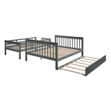 Load image into Gallery viewer, AECOJOY Twin-Over-Full Bunk Bed with Twin size Trundle, Storage and Guard Rail for Bedroom, Espresso