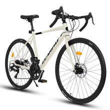 Load image into Gallery viewer, POVANLI 700C Road Bike for Men Women, 16 - Speed Outdoor Bike Disc Brakes, Racing Bike Light Weight Aluminum Frame, City Commuting Road Bicycle L Size, Adults Ages 14+, Gift(Dark Blue)