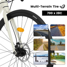 Load image into Gallery viewer, POVANLI 700C Road Bike for Men Women, 16 - Speed Outdoor Bike Disc Brakes, Racing Bike Light Weight Aluminum Frame, City Commuting Road Bicycle L Size, Adults Ages 14+, Gift(Dark Blue)