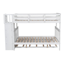 Load image into Gallery viewer, AECOJOY Twin-Over-Full Bunk Bed with Twin size Trundle, Storage and Guard Rail for Bedroom, Espresso