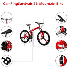 Load image into Gallery viewer, Zimtown 26" Folding Mountain Bike, Shimano 21 Speed MTB Bicycle for Adults, Black