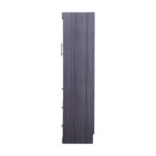 Load image into Gallery viewer, Euroco Wood Full Size Murphy Wall Bed with Wardrobe and Drawers for Living Room, Moveable Wardrobe and Drawers, Space - Saving &amp; Easy Open and Close for Kids Teens Adults, Gray