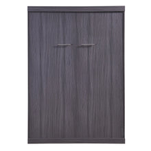 Load image into Gallery viewer, Euroco Wood Full Size Murphy Wall Bed with Wardrobe and Drawers for Living Room, Moveable Wardrobe and Drawers, Space - Saving &amp; Easy Open and Close for Kids Teens Adults, Gray