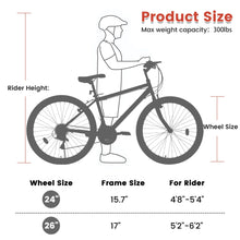 Load image into Gallery viewer, Aukfa 26" Mountain Bike for Men and Women, 21 - Speed High - Performance All - Terrain Bicycle with Dual V - Brakes, Green