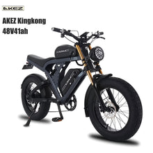 Load image into Gallery viewer, Peak 3000W AKEZ Kingkong 1500W Electric Bike, 31MPH Electric Dirt Bike for Adults, 48V41A Dual Removable Battery Mountain Ebike, 20'' Fat Tire Ebike, 7speed, Hydraulic Brake