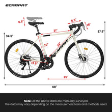 Load image into Gallery viewer, POVANLI 700C Road Bike for Men Women, 16 - Speed Outdoor Bike Disc Brakes, Racing Bike Light Weight Aluminum Frame, City Commuting Road Bicycle L Size, Adults Ages 14+, Gift(Dark Blue)