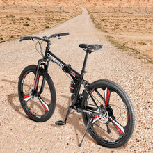 Load image into Gallery viewer, Zimtown 26" Folding Mountain Bike, Shimano 21 Speed MTB Bicycle for Adults, Black