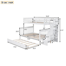 Load image into Gallery viewer, AECOJOY Twin-Over-Full Bunk Bed with Twin size Trundle, Storage and Guard Rail for Bedroom, Espresso
