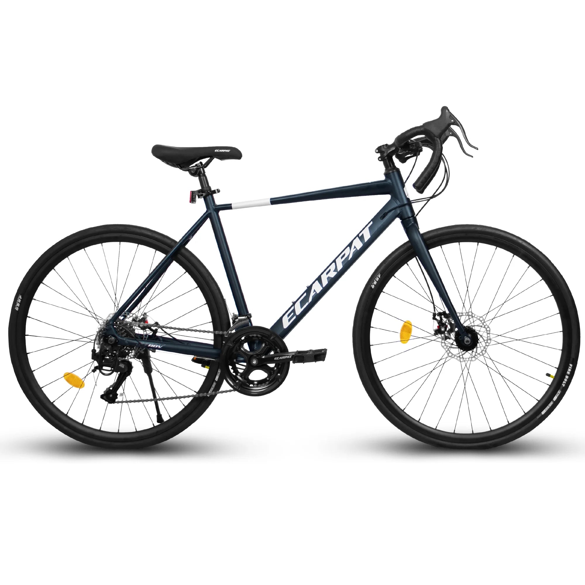 POVANLI 700C Road Bike for Men Women, 16 - Speed Outdoor Bike Disc Brakes, Racing Bike Light Weight Aluminum Frame, City Commuting Road Bicycle L Size, Adults Ages 14+, Gift(Dark Blue)