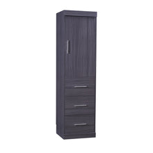 Load image into Gallery viewer, Euroco Wood Full Size Murphy Wall Bed with Wardrobe and Drawers for Living Room, Moveable Wardrobe and Drawers, Space - Saving &amp; Easy Open and Close for Kids Teens Adults, Gray