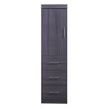 Load image into Gallery viewer, Euroco Wood Full Size Murphy Wall Bed with Wardrobe and Drawers for Living Room, Moveable Wardrobe and Drawers, Space - Saving &amp; Easy Open and Close for Kids Teens Adults, Gray