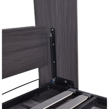 Load image into Gallery viewer, Euroco Wood Full Size Murphy Wall Bed with Wardrobe and Drawers for Living Room, Moveable Wardrobe and Drawers, Space - Saving &amp; Easy Open and Close for Kids Teens Adults, Gray
