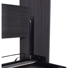 Load image into Gallery viewer, Euroco Wood Full Size Murphy Wall Bed with Wardrobe and Drawers for Living Room, Moveable Wardrobe and Drawers, Space - Saving &amp; Easy Open and Close for Kids Teens Adults, Gray