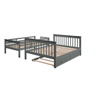 Load image into Gallery viewer, AECOJOY Twin-Over-Full Bunk Bed with Twin size Trundle, Storage and Guard Rail for Bedroom, Espresso