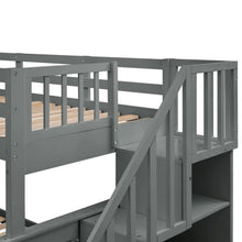 Load image into Gallery viewer, AECOJOY Twin-Over-Full Bunk Bed with Twin size Trundle, Storage and Guard Rail for Bedroom, Espresso