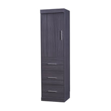 Load image into Gallery viewer, Euroco Wood Full Size Murphy Wall Bed with Wardrobe and Drawers for Living Room, Moveable Wardrobe and Drawers, Space - Saving &amp; Easy Open and Close for Kids Teens Adults, Gray