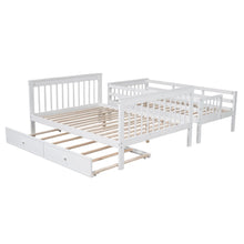Load image into Gallery viewer, AECOJOY Twin-Over-Full Bunk Bed with Twin size Trundle, Storage and Guard Rail for Bedroom, Espresso
