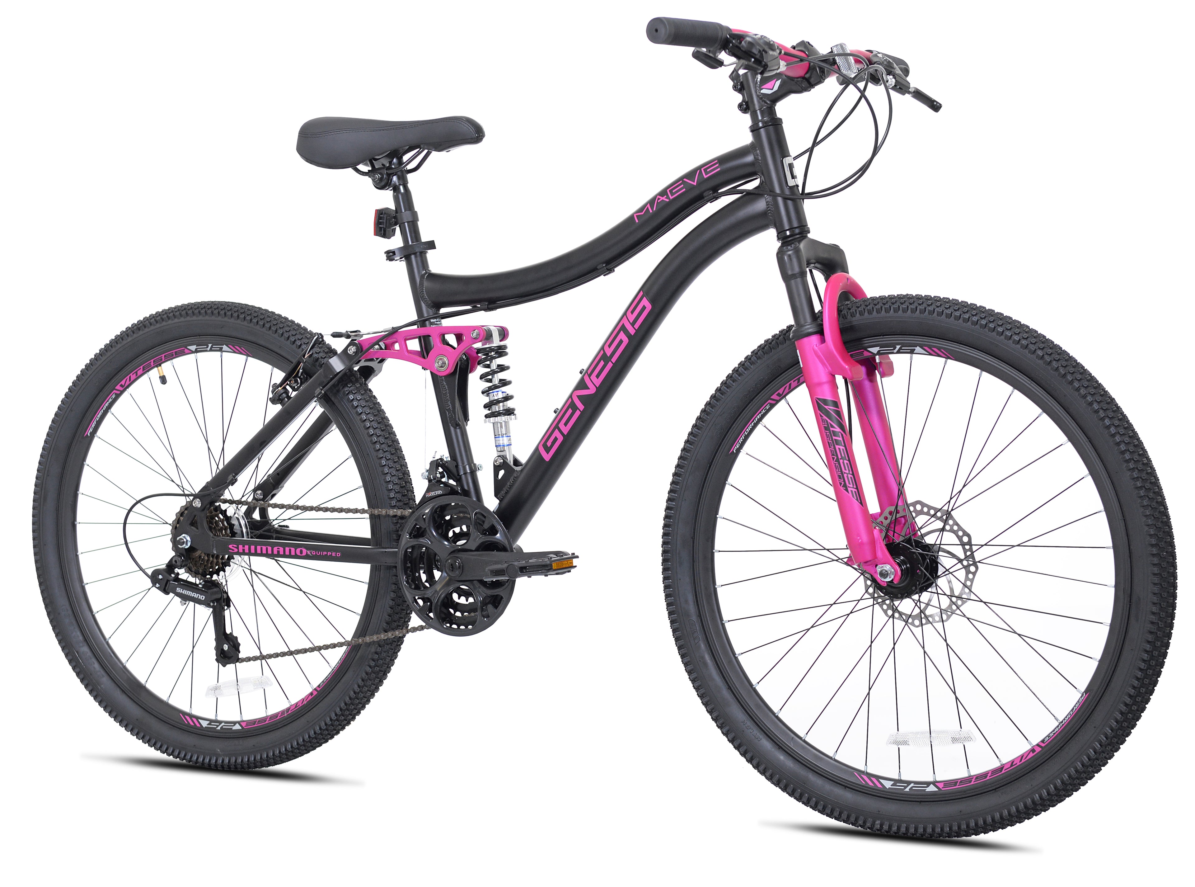 Genesis 26 In. Maeve Women'S Mountain Bike, Black and Pink